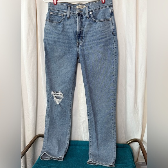 Madewell Distressed Denim Blue Jeans Women's Sz 29 Med. Wash - Picture 1 of 9